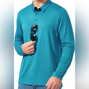 Men's Golf Polo Shirt - Long Sleeve Tactical Shirts Quick Dry Performance Jersey